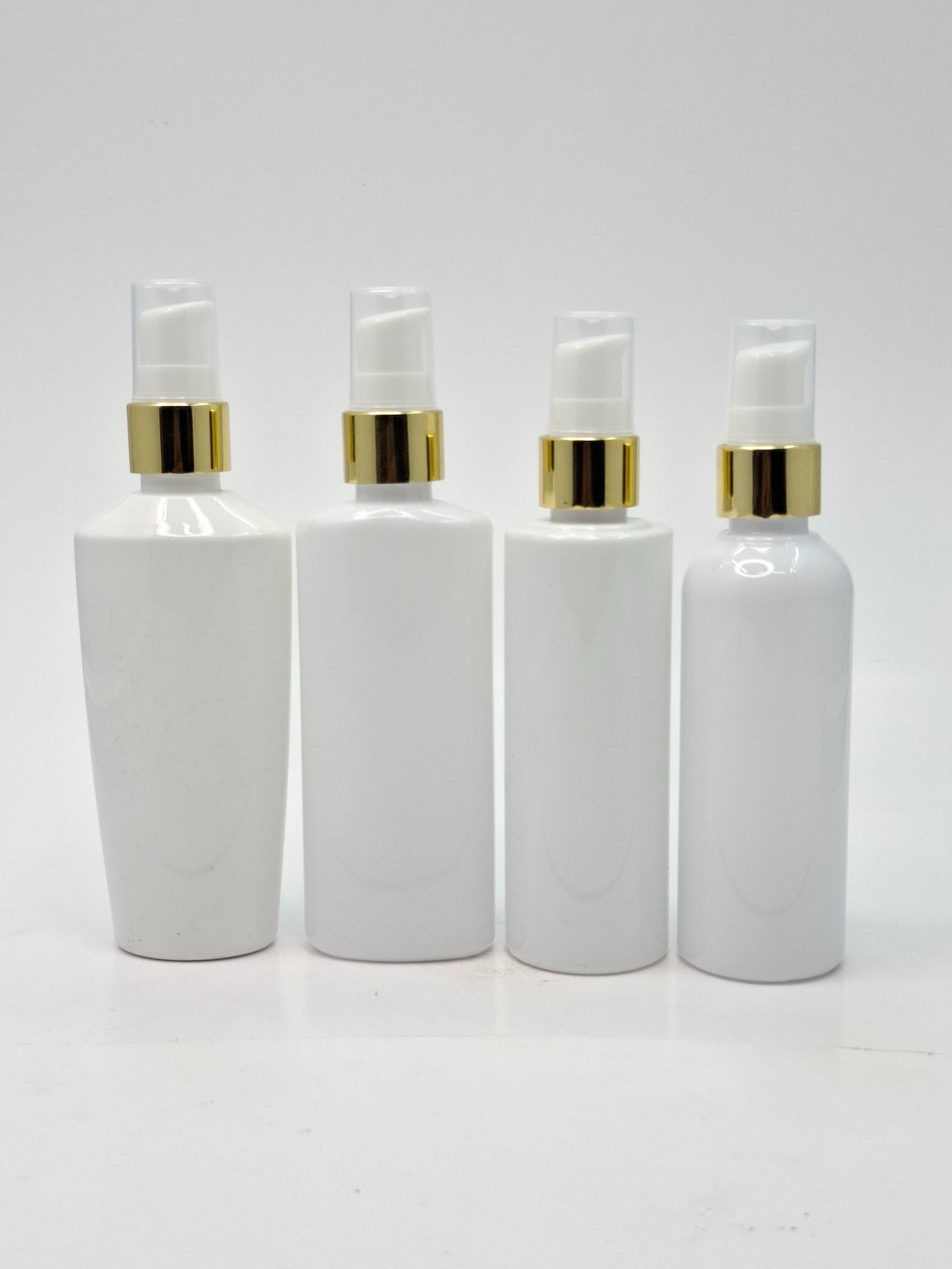 Main image of 100ml Milk White Bottle - Cream Pump Gold