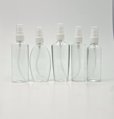 100ml Clear Bottle - Cream Pump White