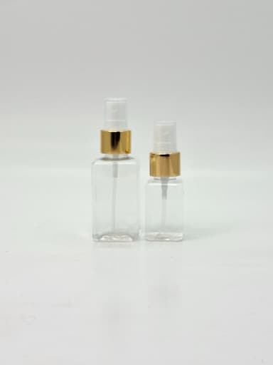 30ml-50ml Square Bottle - Gold Spray
