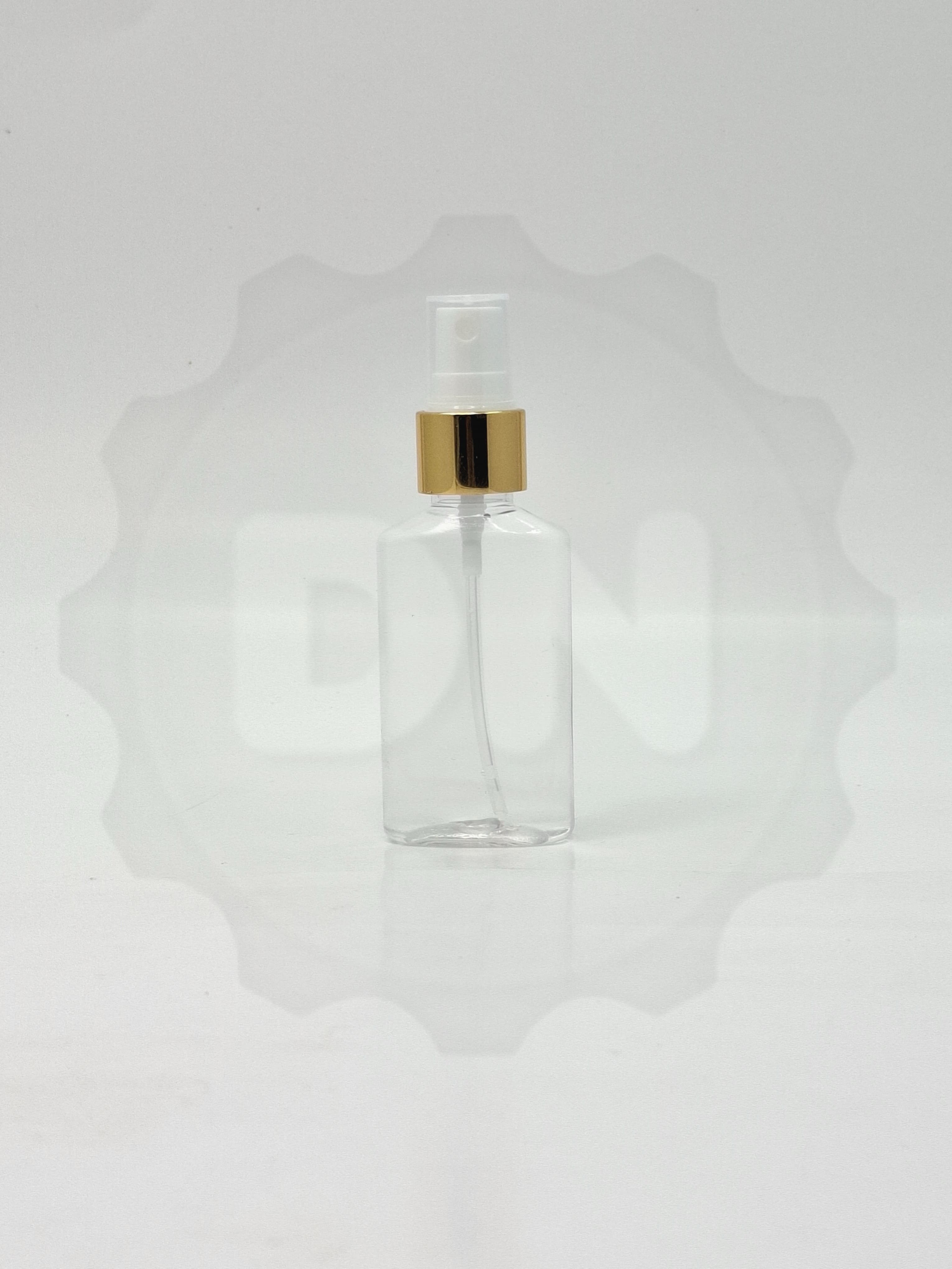 Main image of 50ml Oval  Bottle Clear - Gold Spray 