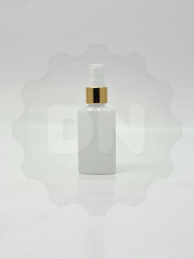 50ml Oval Bottle White- Gold Spray 