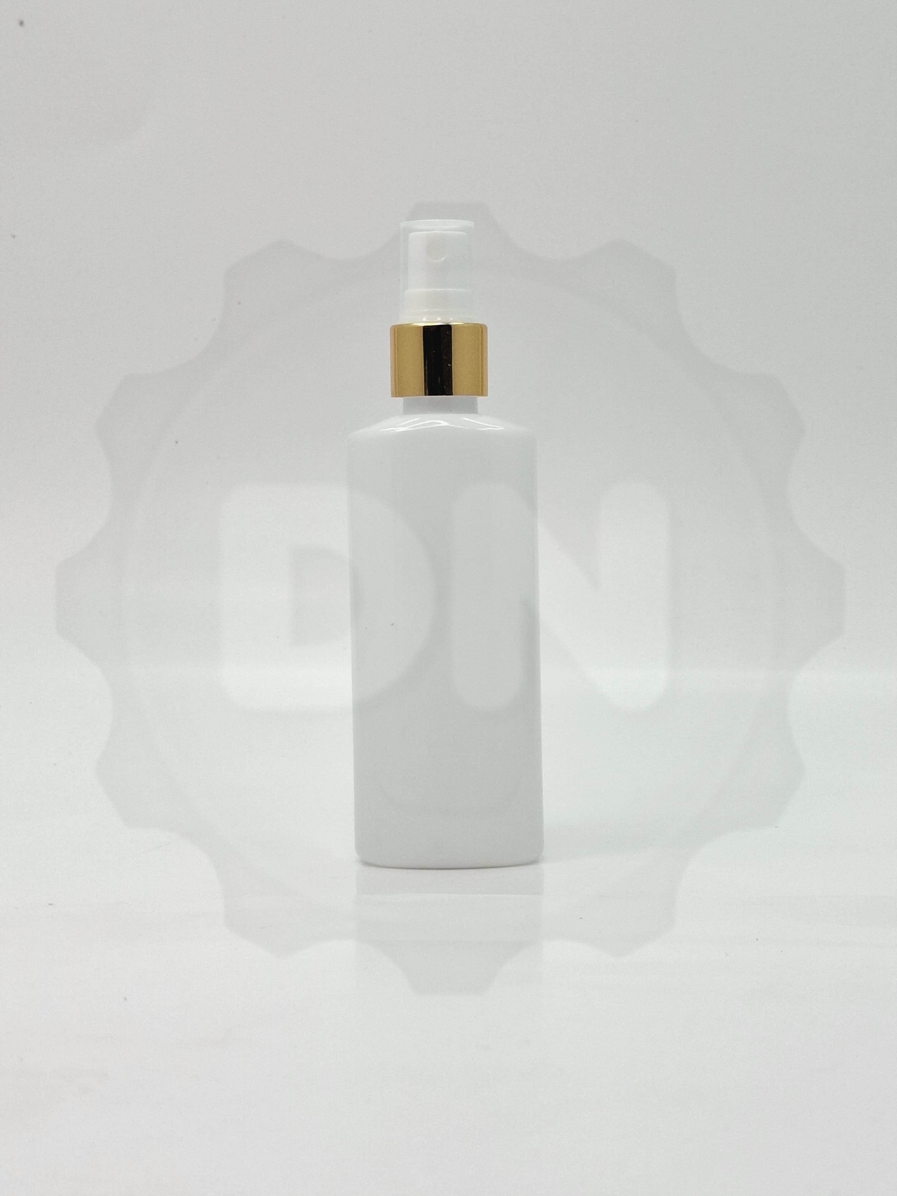 Main image of 100ml Ovel Bottle White - Gold Spray 
