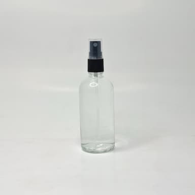 100ml Clear Glass Bottle - Black Spray