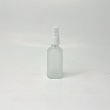 50ml Frosted Glass Bottle - White Spray