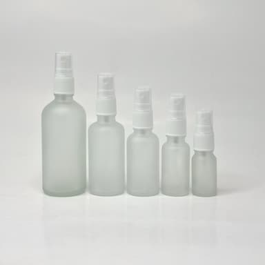 Frosted Glass Bottle - White Spray