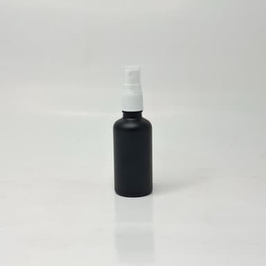50ml Black Glass Bottle - White Spray