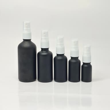 Black Glass Bottle - White Spray