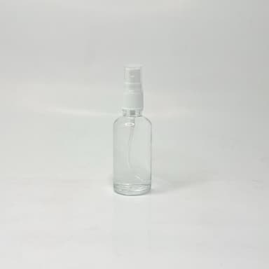 50ml Clear Glass Bottle - White Spray