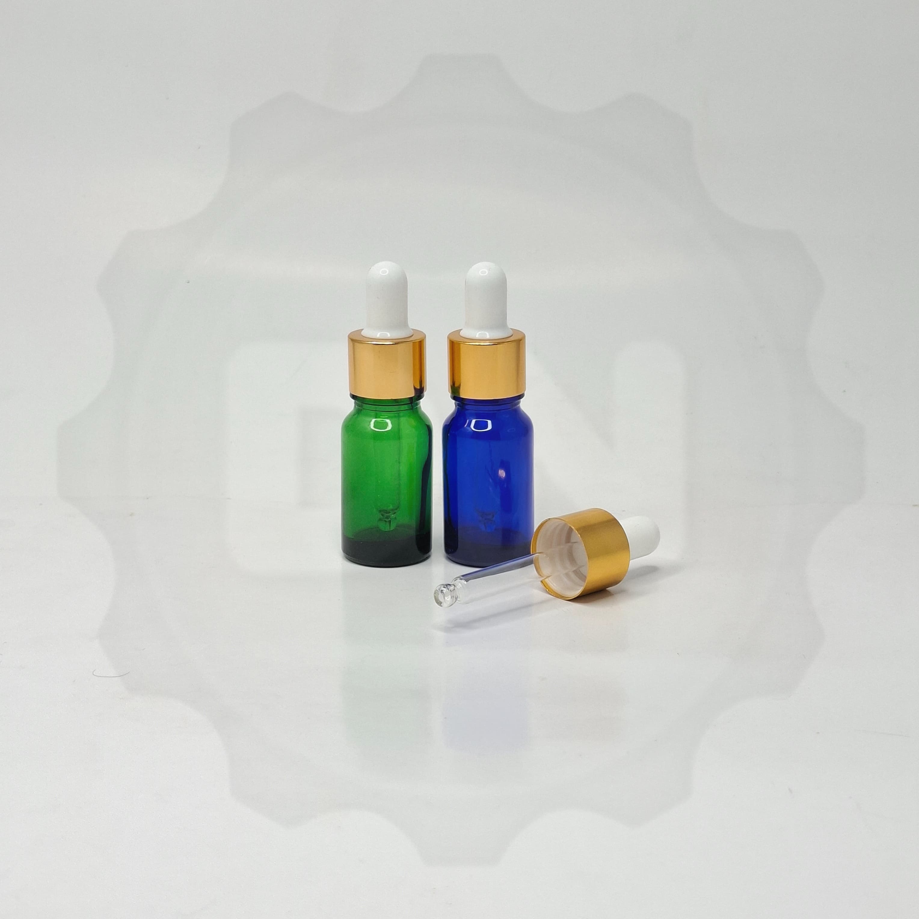 Main image of 10ml Coloured Glass Serum Bottle - Gold / White