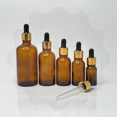 Amber Serum Bottle - Gold / Black