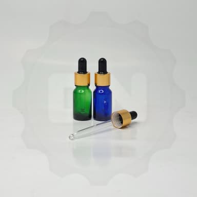 Coloured Glass Serum Bottle - Gold / Black