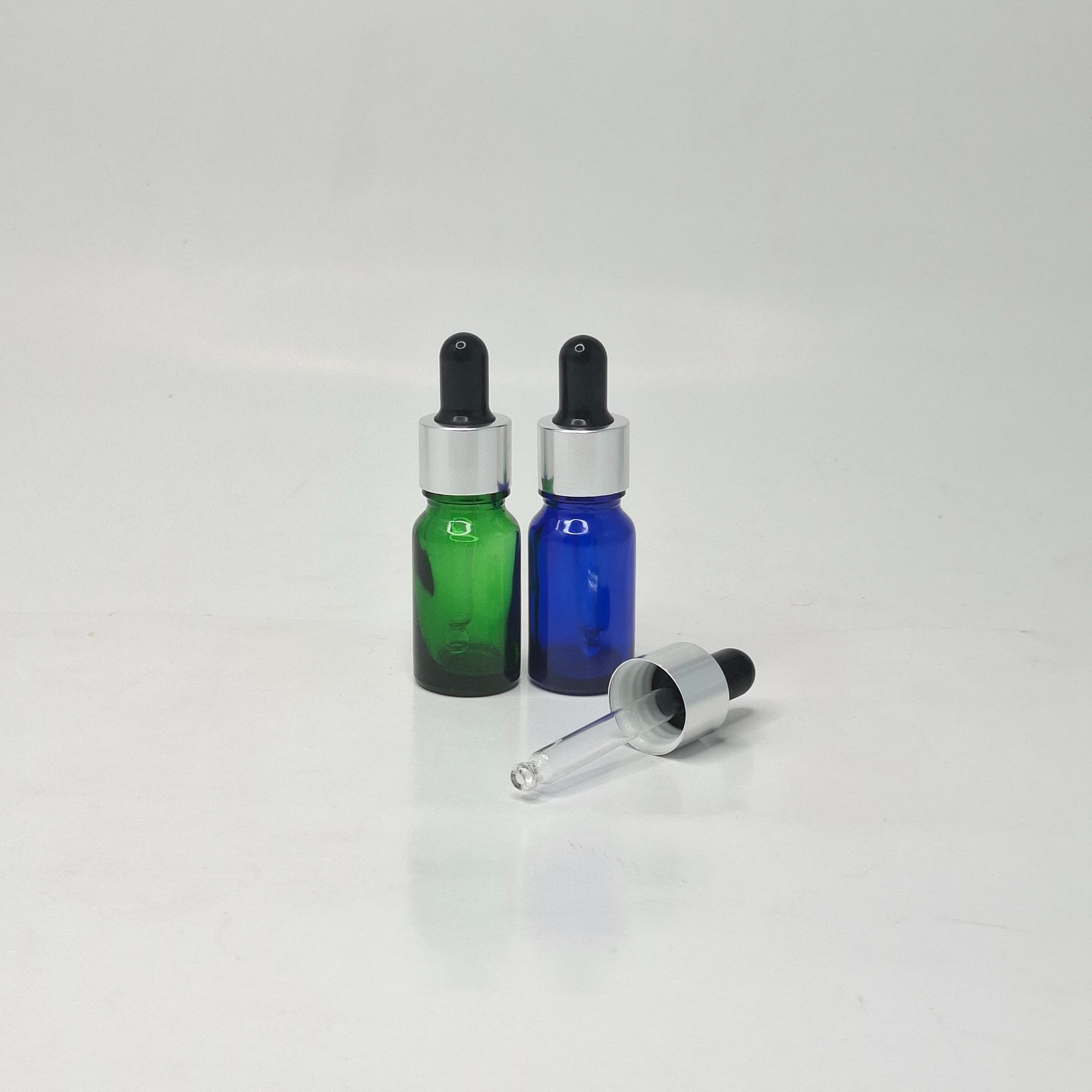 Main image of 10ml Coloured Glass Serum Bottles - Silver / Black