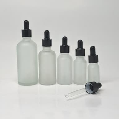 Frosted Glass Serum Bottle - Black / Black