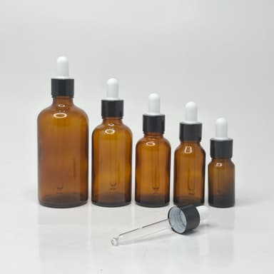 Amber Glass Serum Bottle - Black/White