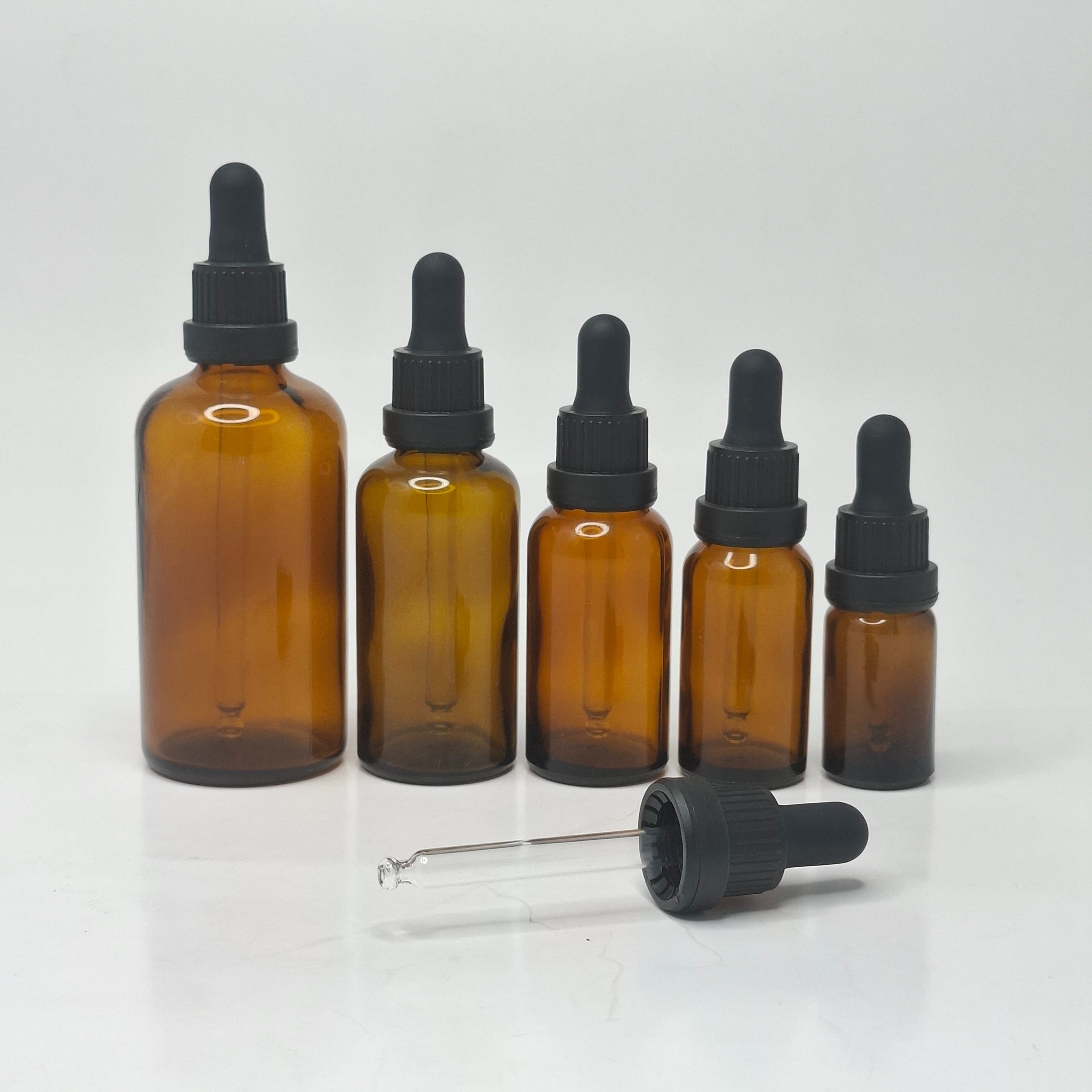 Main image of Amber Glass Serum Bottle - Black/Black(Lock Type)
