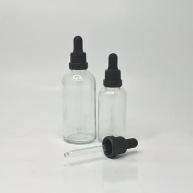 Clear Glass Serum Bottle-Black/Black(Lock Type)