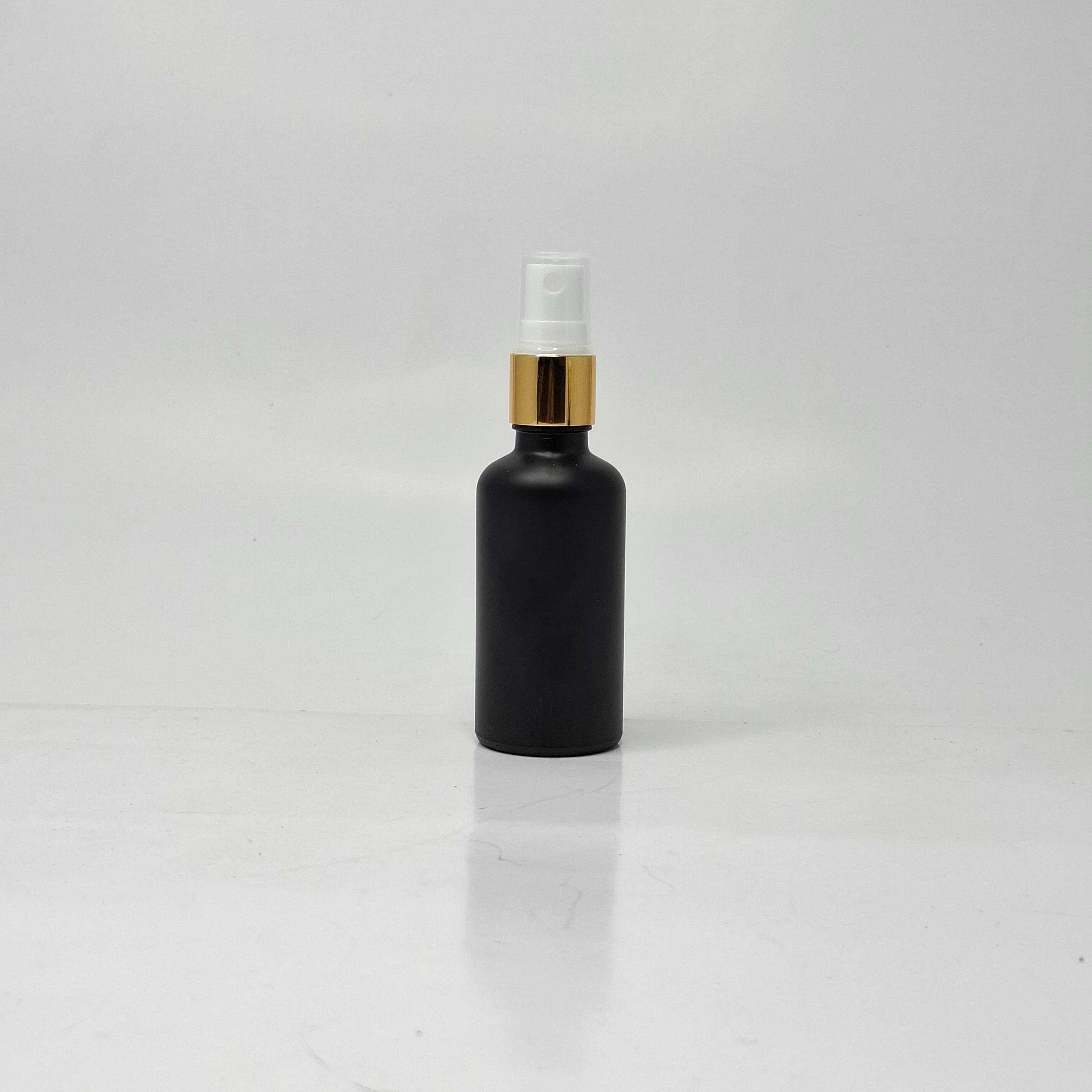 Main image of 50ml Black Glass Bottle - Gold Spray
