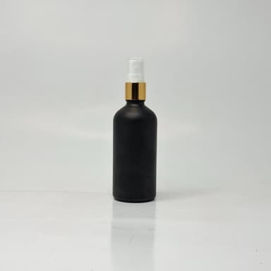 100ml Black Glass Bottle - Gold Spray