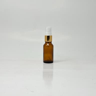 20ml Amber Glass Bottle - Gold  Spray