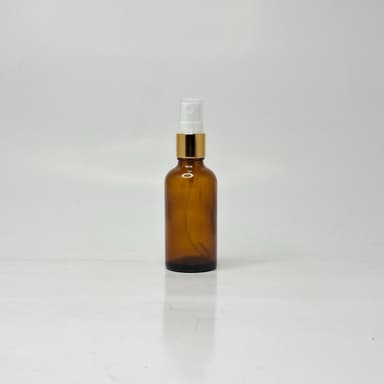 50ml Amber Glass Bottle - Gold Spray