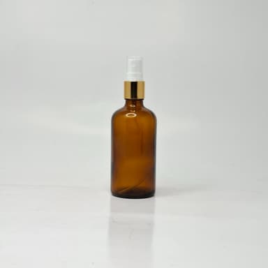 100ml Amber Glass Bottle - Gold Spray