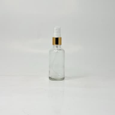 50ml Clear Glass Bottle - Gold Spray