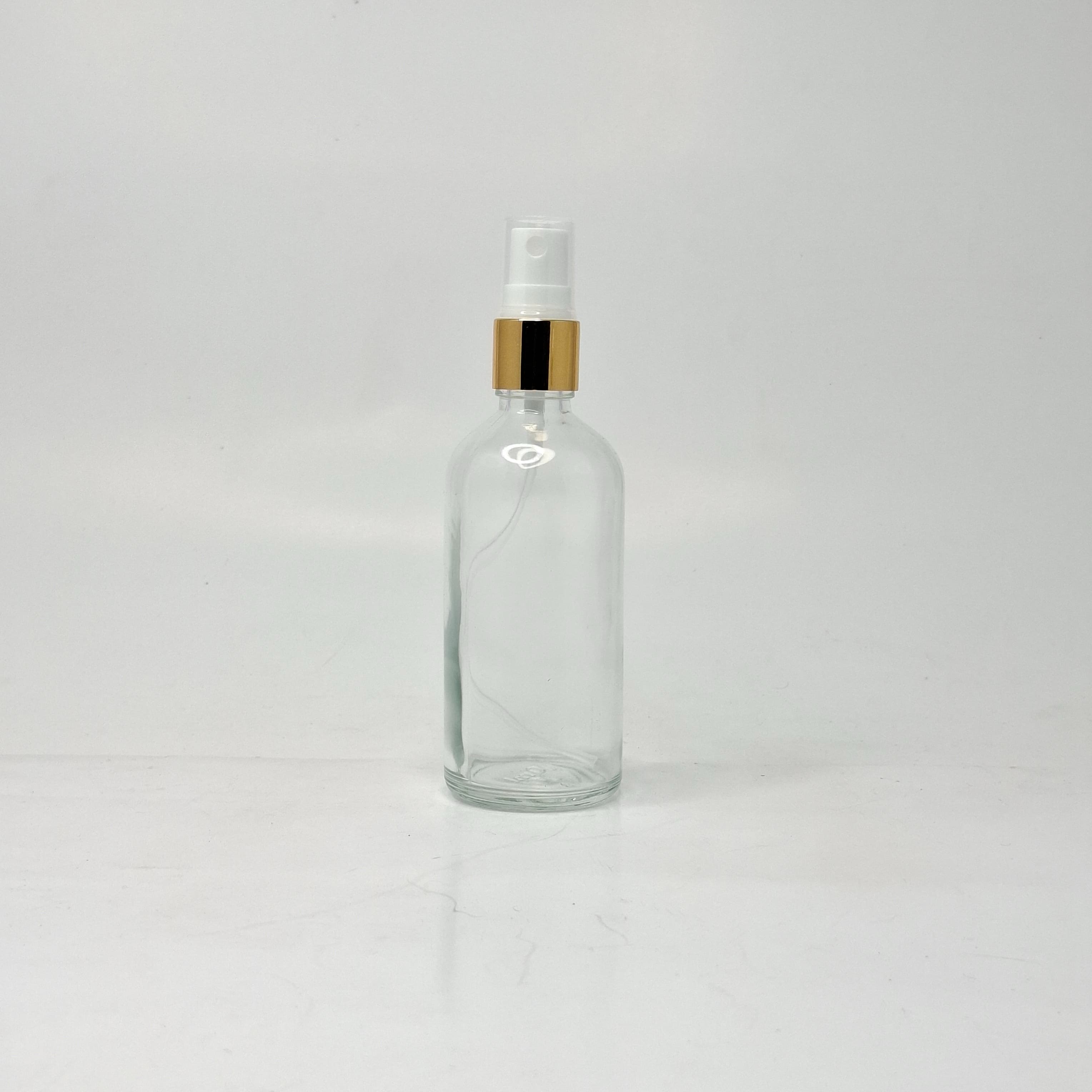 Main image of 100ml Clear Glass Bottle - Gold Spray