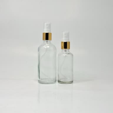 Clear Glass Bottle - Gold Spray