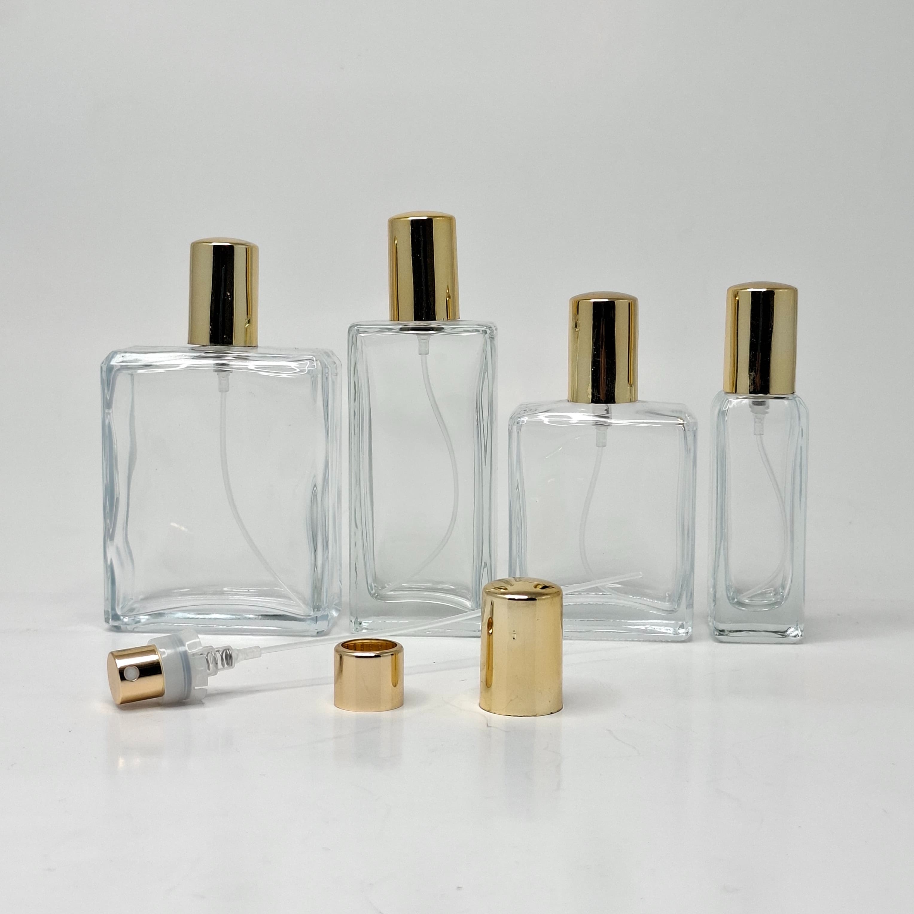 Thumbnail 2 of 50ml Tall Glass Perfume Bottle - Gold Spray