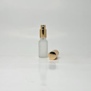 20ml Frosted Glass Bottle - Full Cover Gold Spray