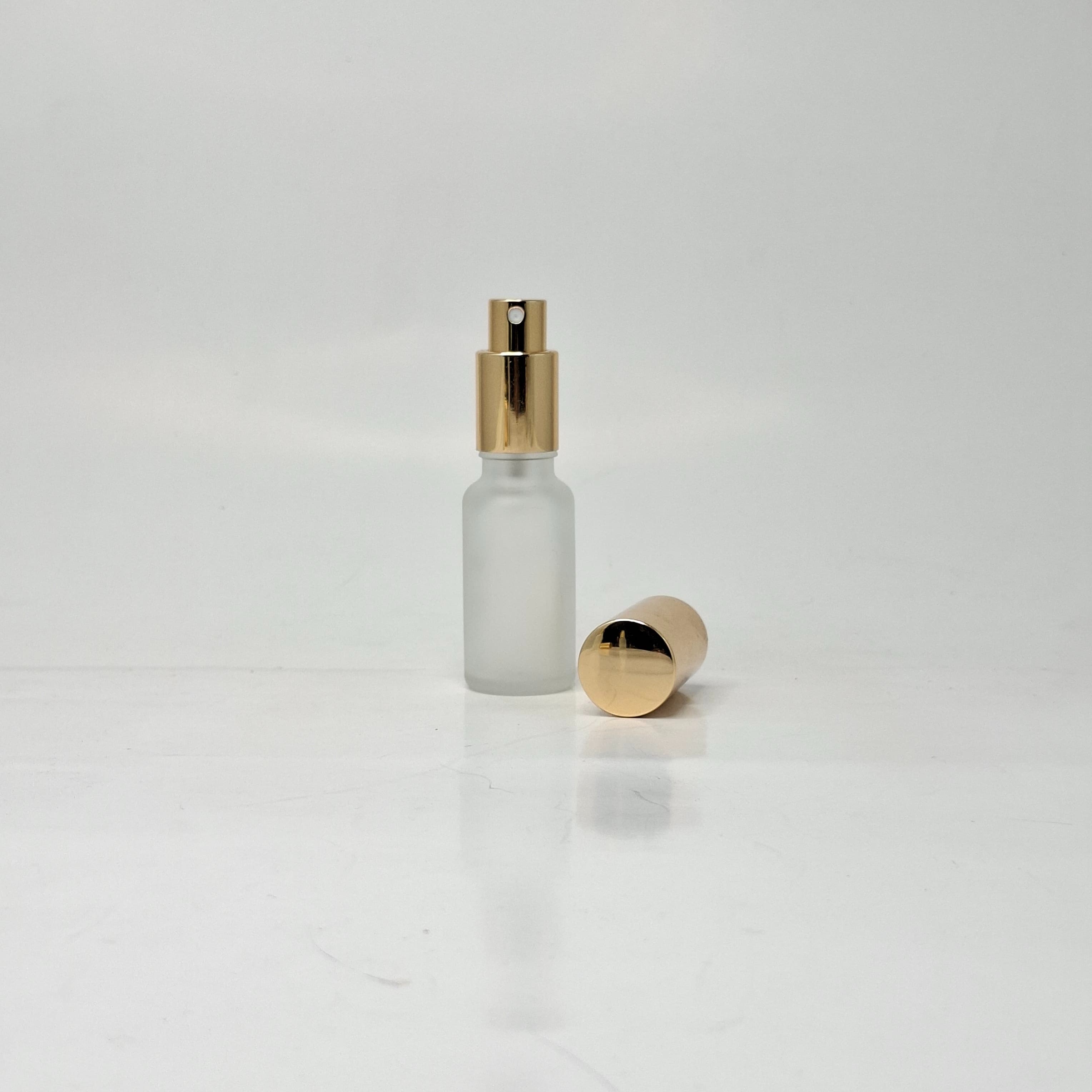 Main image of 20ml Frosted Glass Bottle - Full Cover Gold Spray