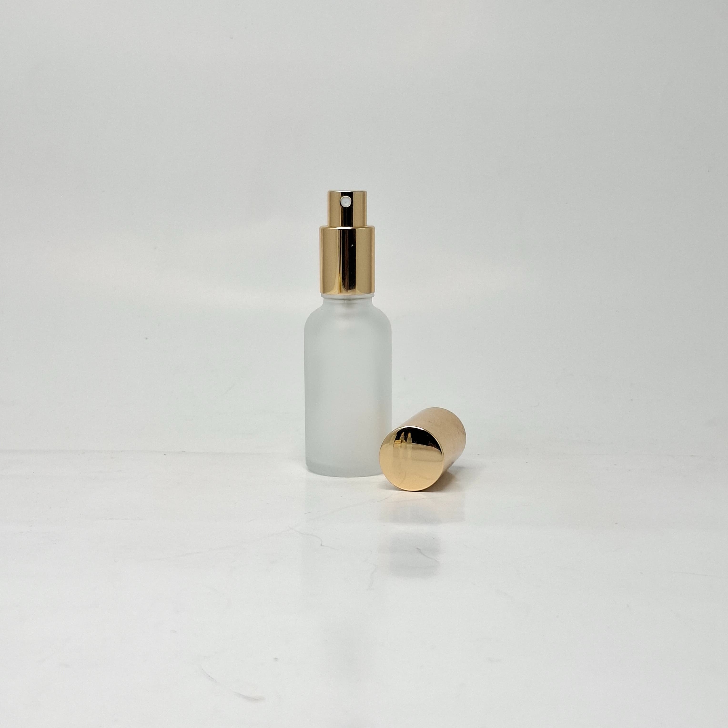 Main image of 30ml Frosted Glass Bottle - Full Cover Gold Spray