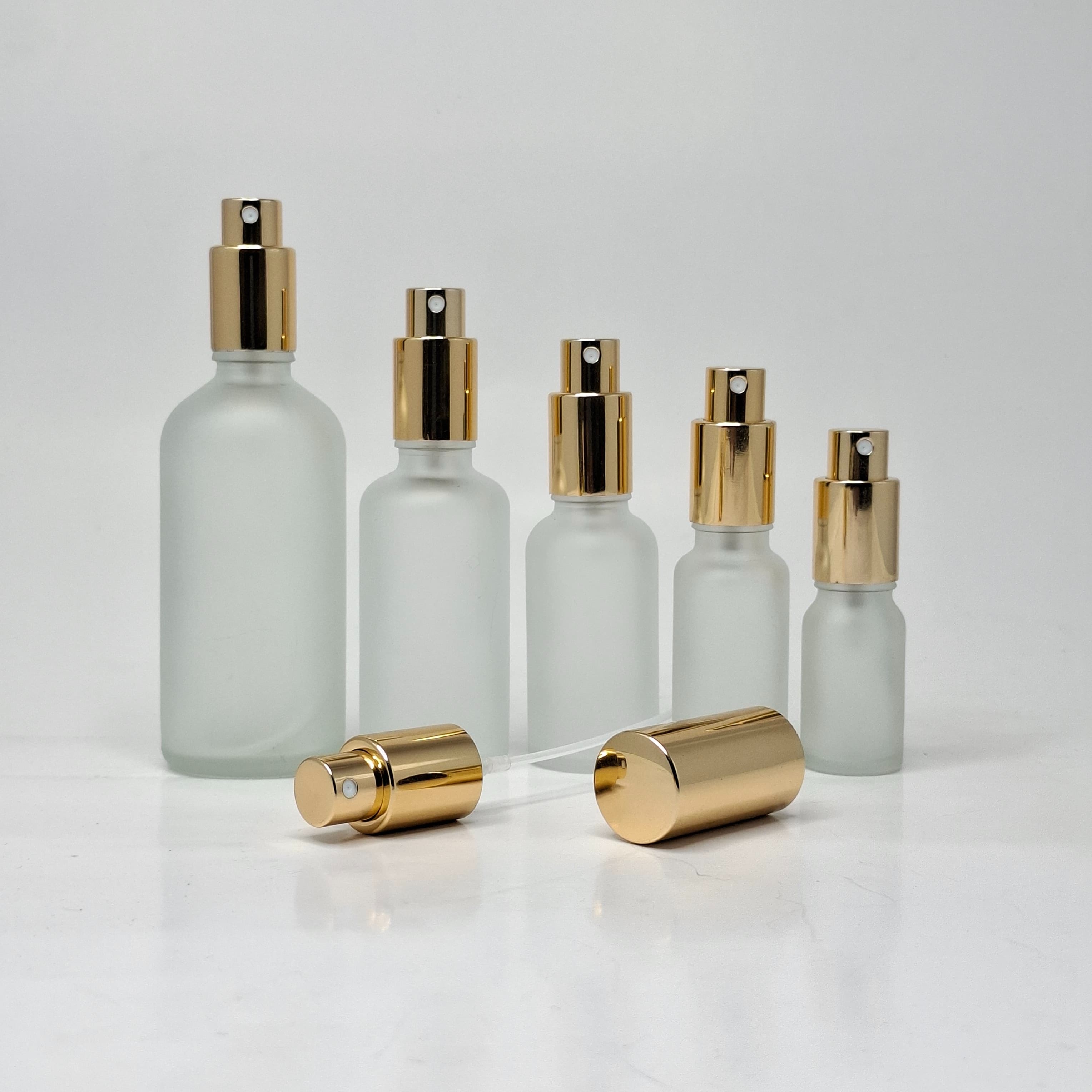 Thumbnail 2 of 10 ml Frosted Glass Bottle - Full Cover Gold Spray
