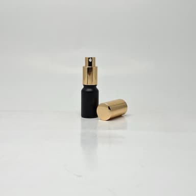 10ml Black Glass Bottle - Full Cover Gold Spray 