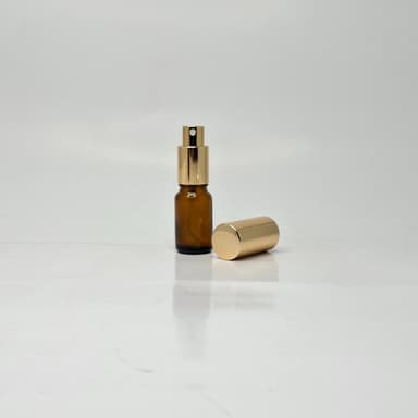 10ml Amber Glass Bottle - Full Cover Gold Spray
