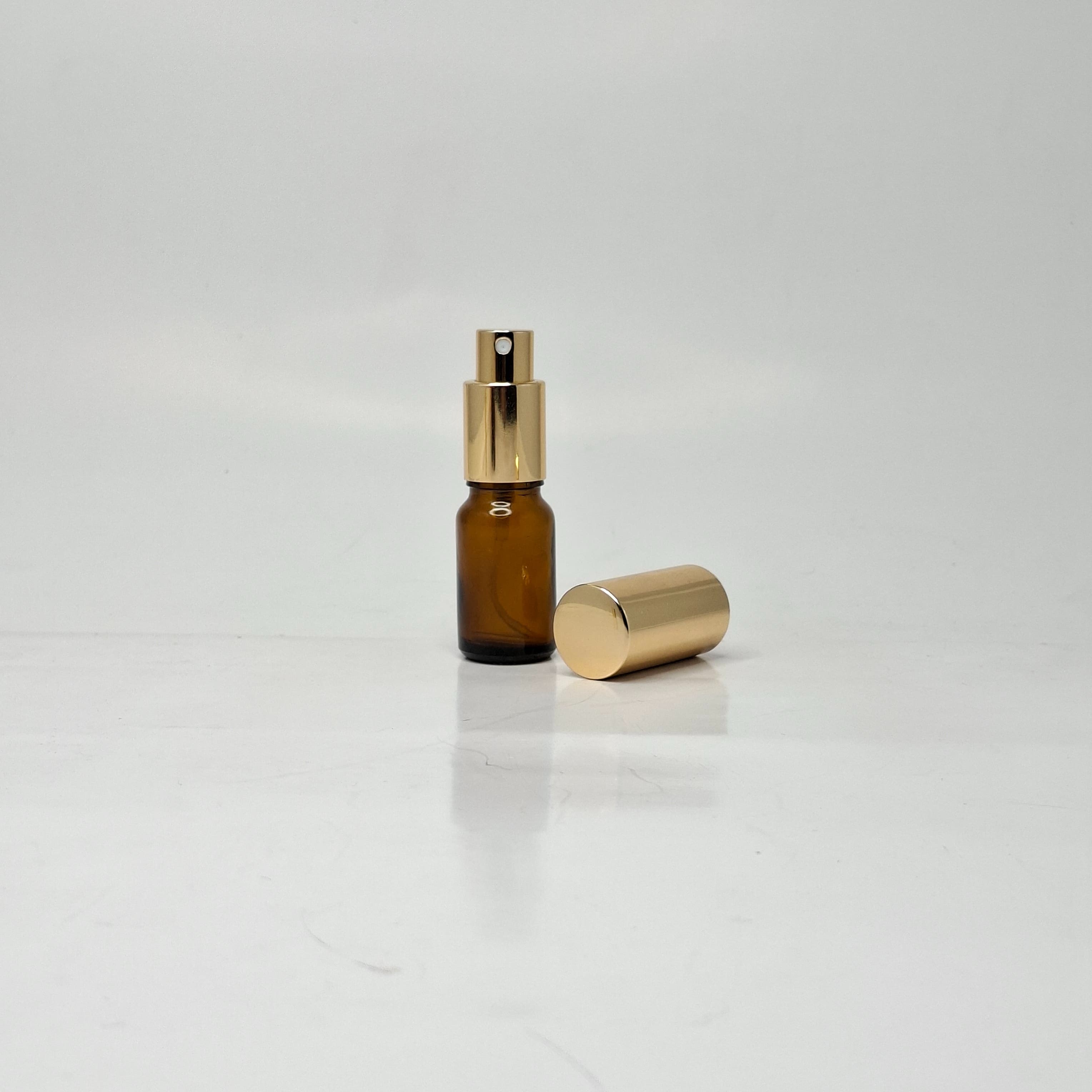 Main image of 10ml Amber Glass Bottle - Full Cover Gold Spray