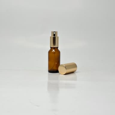20ml Amber Glass Bottle - Full Cover Gold Spray