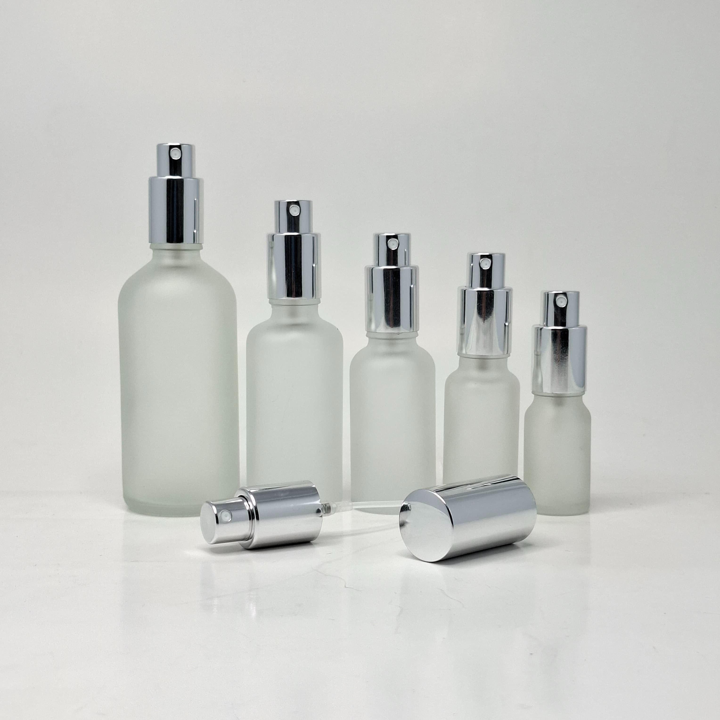 Main image of Frosted Glass Bottle - Full Cover Silver Spray