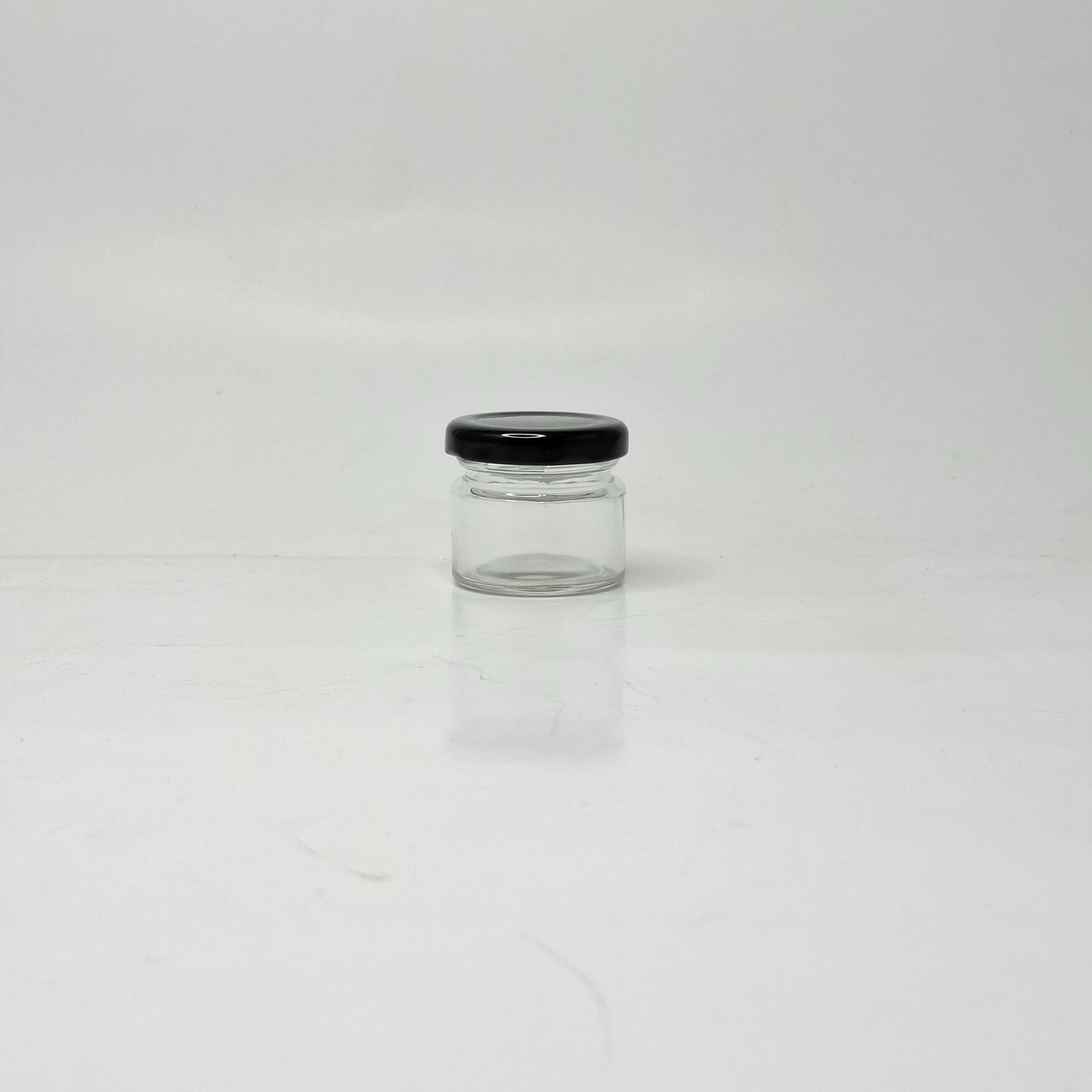 Main image of 30ml (1oz) Glass jar - Black Lid