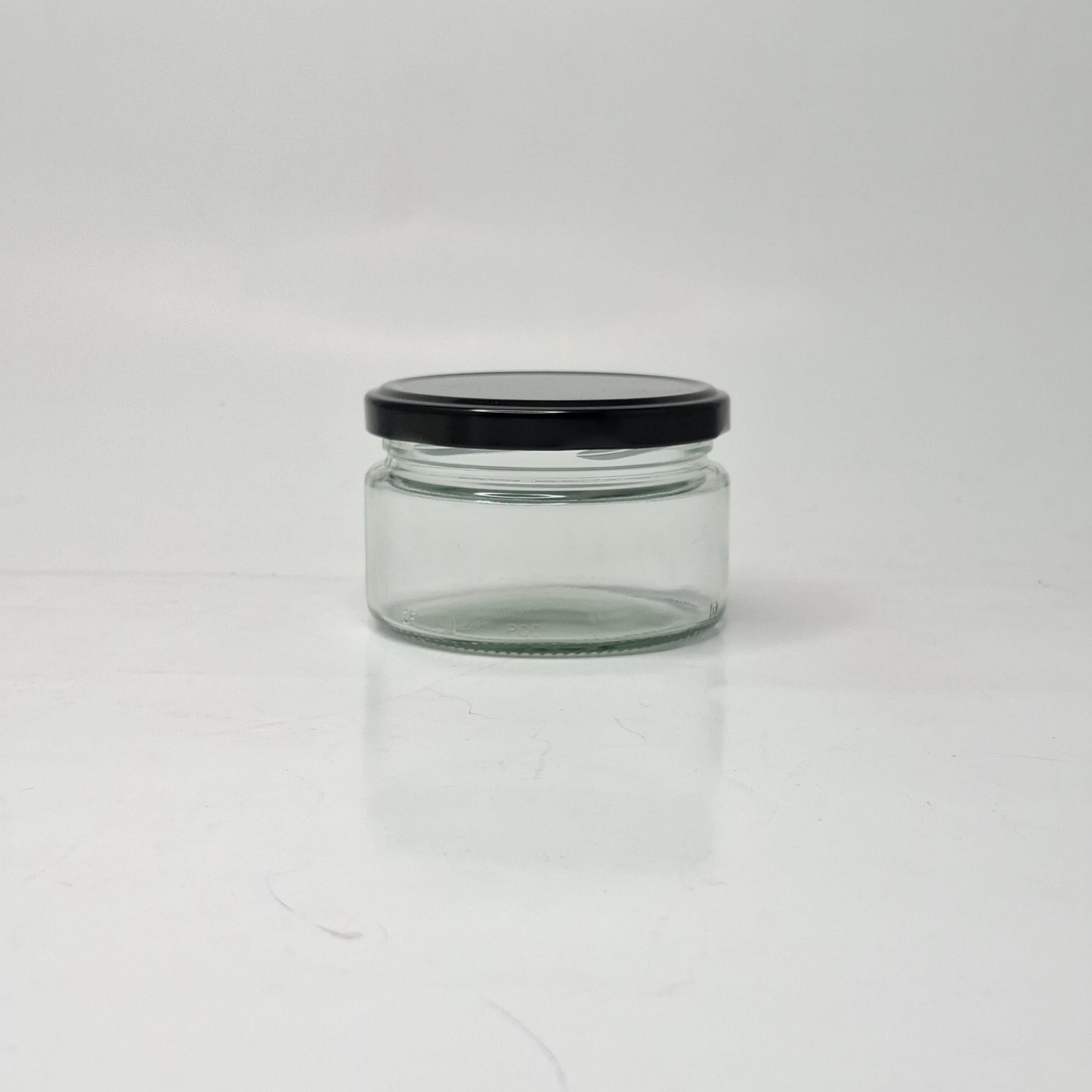Main image of 170ml Glass jar - Black Lid 