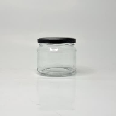 300ml Glass Jar - Black Lid