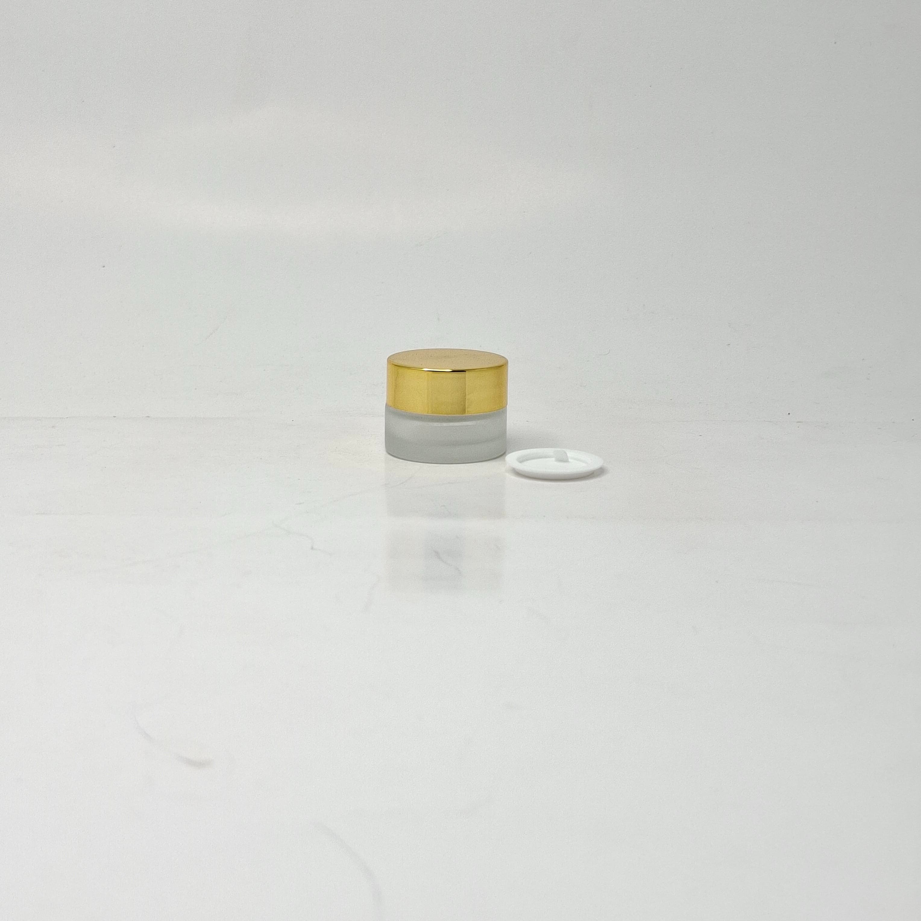 Main image of 5ml Frosted Glass Jar - Gold Lid