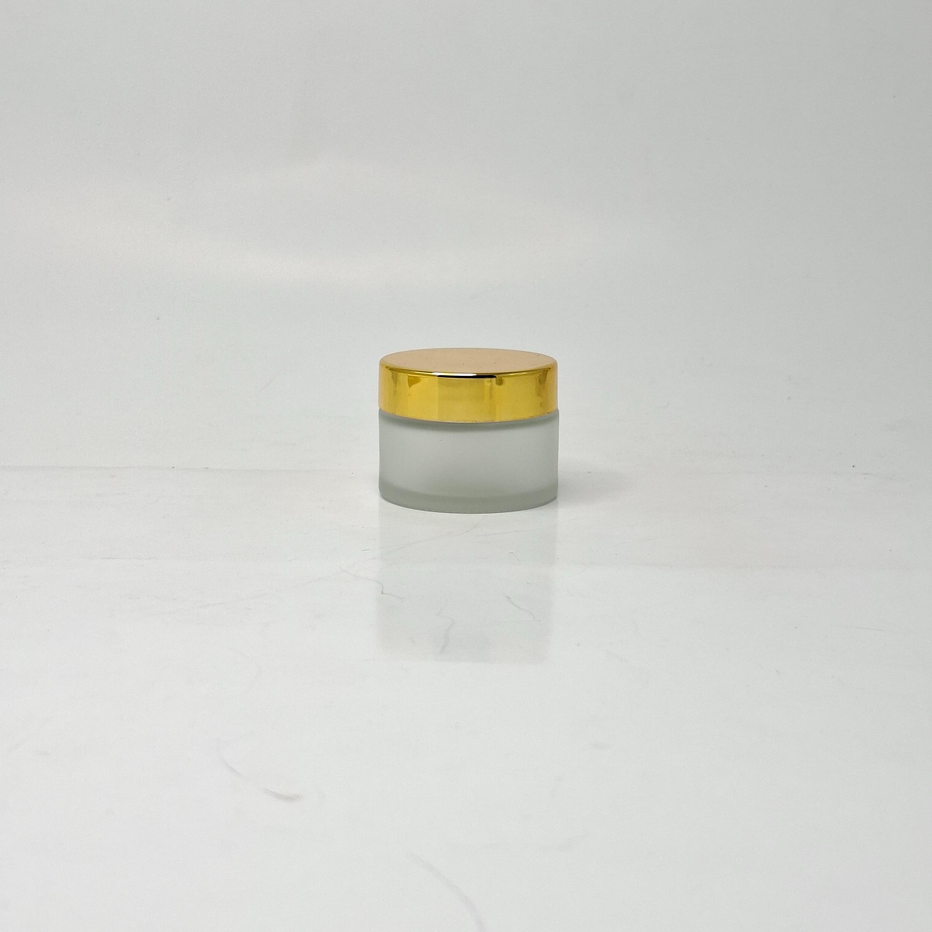 Main image of 30ml Frosted Glass Jar - Gold Lid