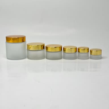 Frosted Glass Jar - Gold Lid