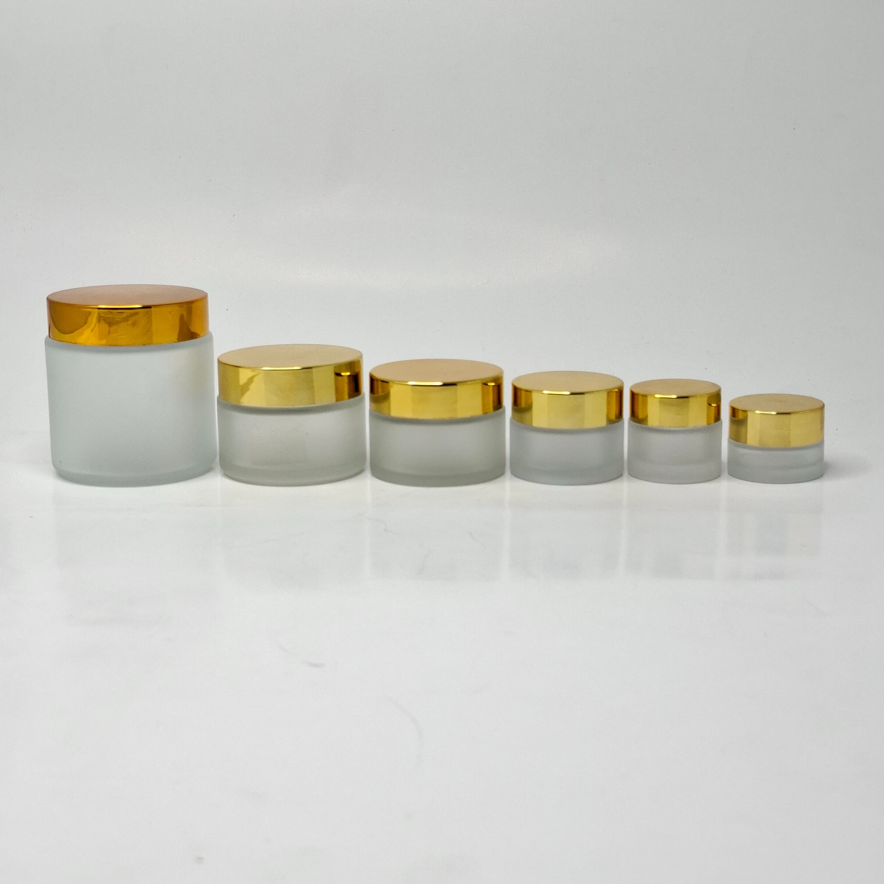 Main image of Frosted Glass Jar - Gold Lid