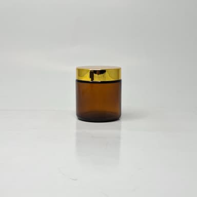 100ml Amber Glass Jar - Gold Lid 