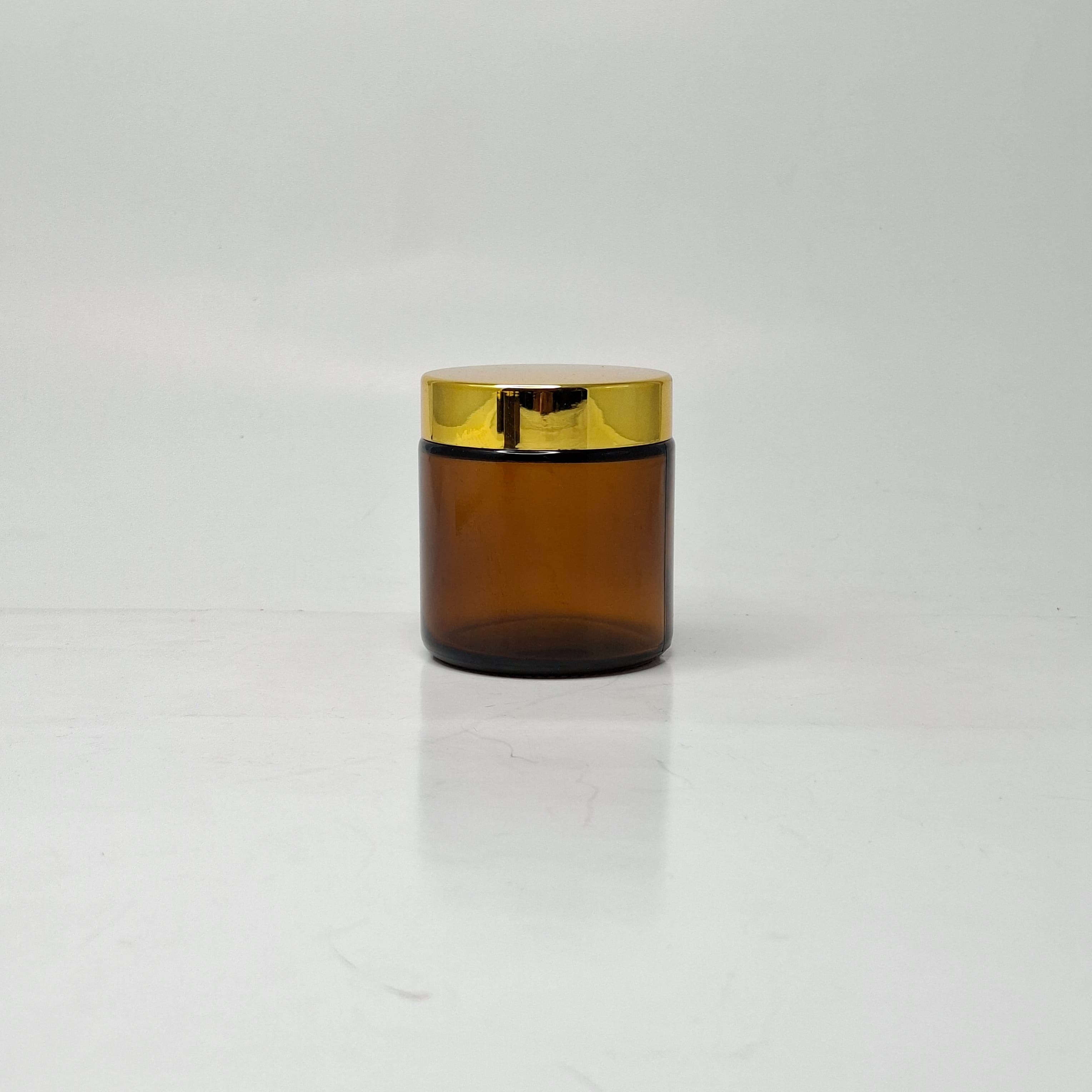 Main image of 100ml Amber Glass Jar - Gold Lid 