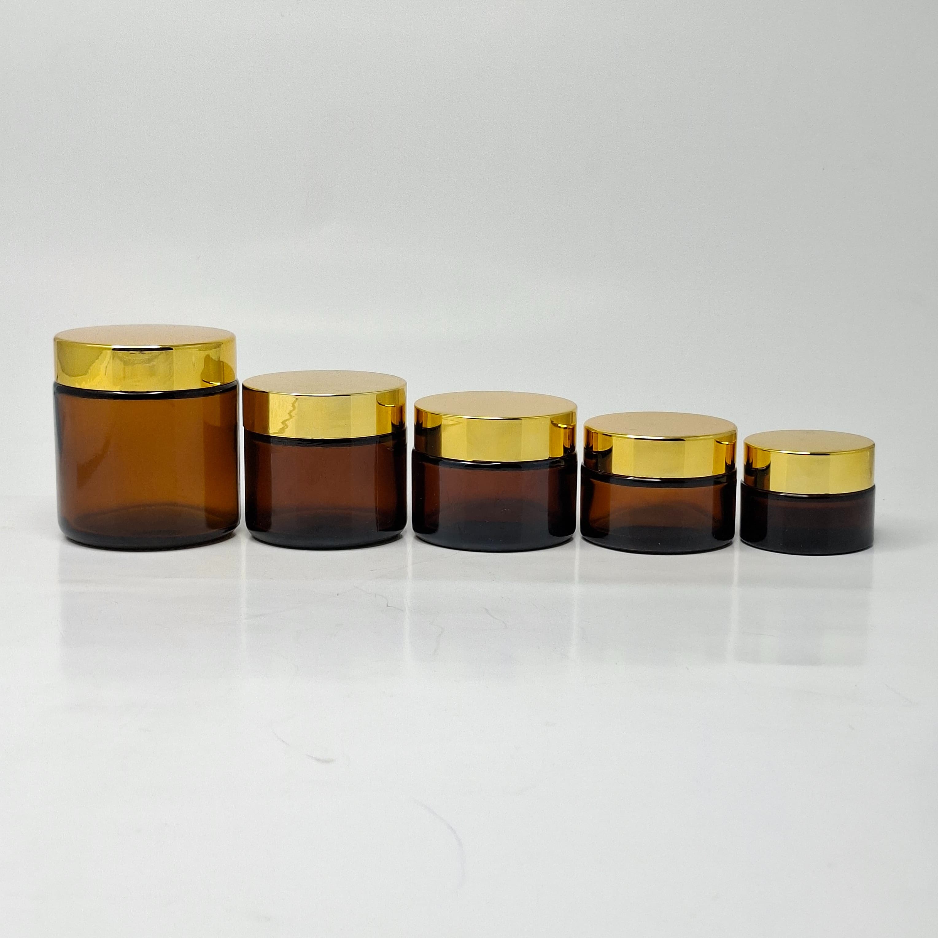 Thumbnail 2 of 15ml Amber Glass Jar - Gold Lid 