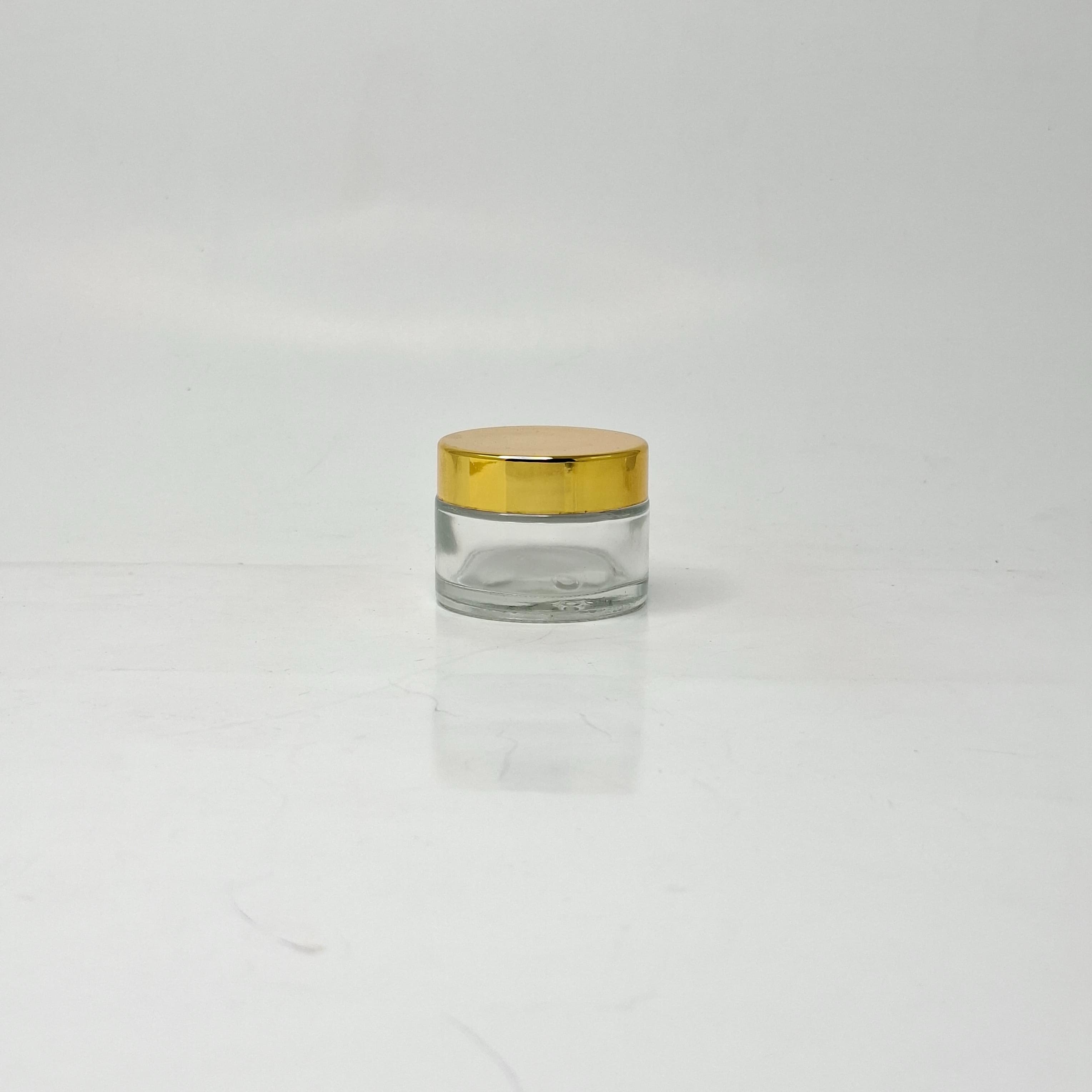 Main image of 30ml Clear Glass Jar - Gold Lid 