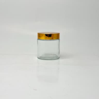 100ml Clear Glass Jar - Gold Lid 